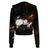 Palm Angels Black Floral Hooded Zip Sweatshirt