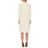 Akris Natural Mixed Media Cape Flared Dress