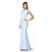 Jarlo Blue Juliette Fishtail Maxi Dress With Lace Cap Sleeves And Button Back