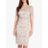 Adrianna Papell Natural Embellished Overlay Dress