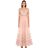 Luisa Beccaria Pink Embroidered Tulle Long Dress