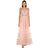 Luisa Beccaria Pink Embroidered Tulle Long Dress