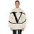 Valentino Multicolor Vlogo Intarsia Hooded Shearling Jacket
