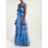 Valentino Blue Ruffled Silk Organza Gown