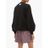 Ganni Black Isoli Balloon Sleeve Cotton Sweatshirt