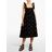 CECILIE BAHNSEN Black Bey Floral Appliqué Silk Organza Midi Dress