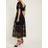Robe midi en dentelle spirale Self-Portrait en coloris Black