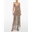 Raey Brown Dip Hem Leopard Print Sheer Silk Slip Dress
