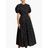 CECILIE BAHNSEN Black Anna Wrap Bodice Floral Jacquard Cotton Midi Dress
