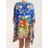 Camilla Blue Playing Koi Print Silk Kaftan