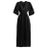 Zimmermann Black Primrose Shirred Linen Midi Dress