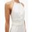 Raey White Split Front Halterneck Slubby Silk Blend Dress