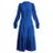 Rochas Blue Pleated Silk Crepe De Chine Midi Dress