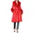 Saks Potts Red Foxy Fur-trimmed Leather Coat