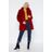 Nasty Gal Red "surfin' Bird Faux Fur Coat"
