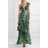 Alice + Olivia Green Shanel Gerüschtes Maxikleid Aus Bedrucktem Chiffon Mit Fil Coupé