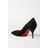 Christian Louboutin Black Cl 80 Pumps Aus Veloursleder Mit Lacklederbesatz