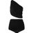 Norma Kamali Black Diana & Bill Geraffter Bikini Mit Asymmetrischer Schulterpartie