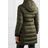 Moncler Green Daunenmantel Aus Gestepptem Shell Mit Kapuze