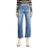 Re/done Blue High Rise Wide Leg Crop Jeans