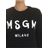 Felpa nera stampa logo pennellato di MSGM in Black