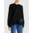 CLU Black Ruffle Hem Cotton Sweatshirt