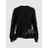 CLU Black Ruffle Hem Cotton Sweatshirt