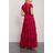 Needle & Thread Darcy Tiered Embroidered Tulle Gown Crimson