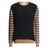 Marni Striped Crepe De Chine-paneled French Terry Sweatshirt Black