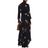 Ganni Lorita Floral-print Georgette Maxi Wrap Dress Black