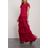 Needle & Thread Darcy Tiered Embroidered Tulle Gown Crimson
