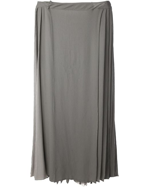 Gareth Pugh Pleated Maxi Skirt in Gray for Men | Lyst