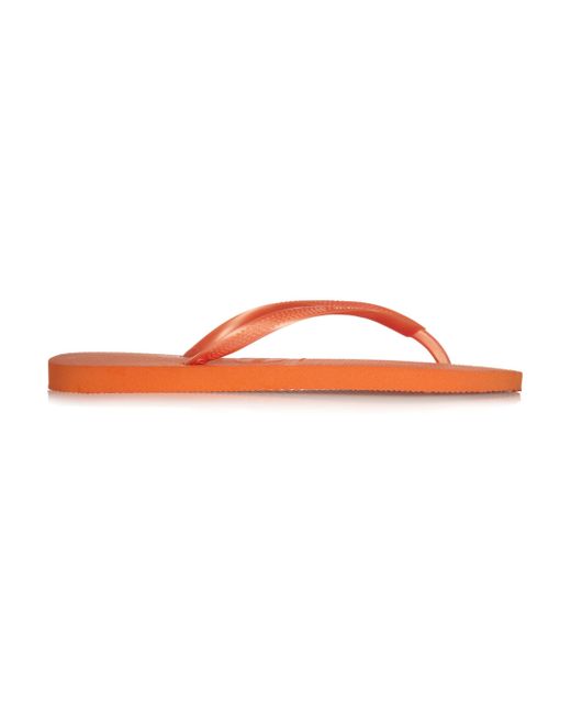 Havaianas Slim Neon Rubber Flip Flops in Orange | Lyst