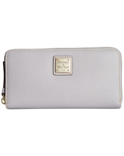 Dooney & Bourke Saffiano Large Zip Around Wallet in Gray Lyst
