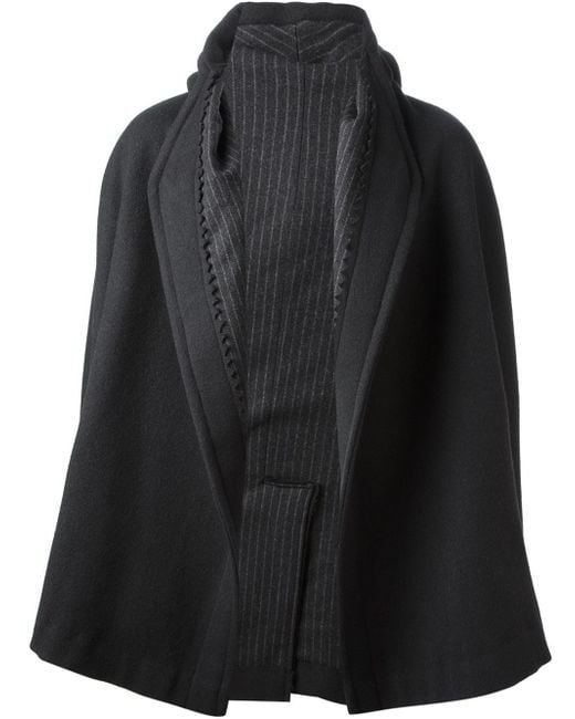 Dolce & Gabbana Black Cape Coat for men