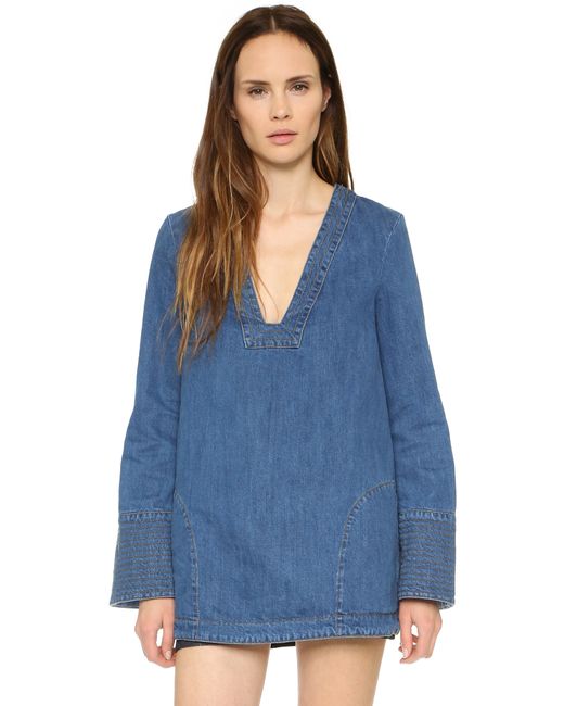 Free People Blue Dreaming Of Denim Tunic