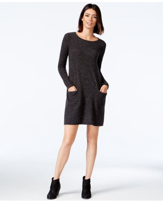 Eileen Fisher Black Long-sleeve Tunic Dress