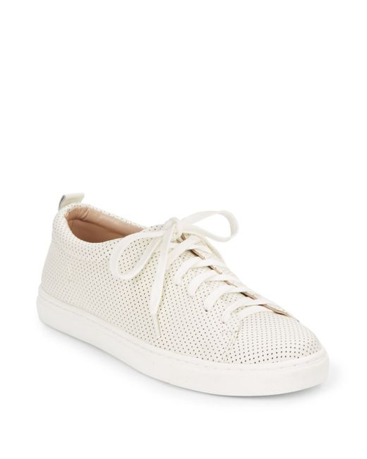 zoel sneakers in white perforated leather