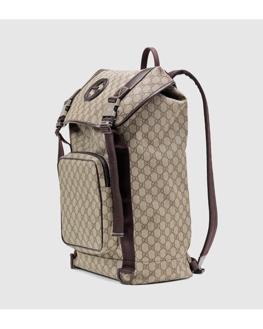 Gucci Natural Gg Supreme Canvas Interlocking G Backpack for men