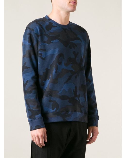 Blue camouflage sweater deals