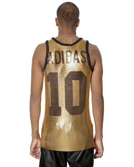 Jeremy Scott for adidas Metal Mesh Basket Tank Top in Gold (Metallic) | Lyst
