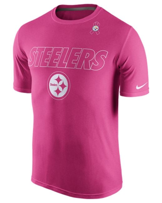 Nike Pink Men's Pittsburgh Steelers Breast Cancer Awareness Legend T-shirt for men