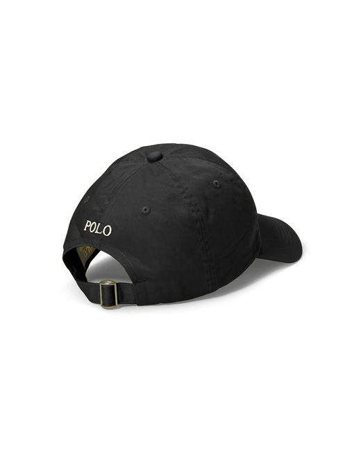 Polo Ralph Lauren Leather Polo Script Chino Baseball Cap in Black for Men |  Lyst