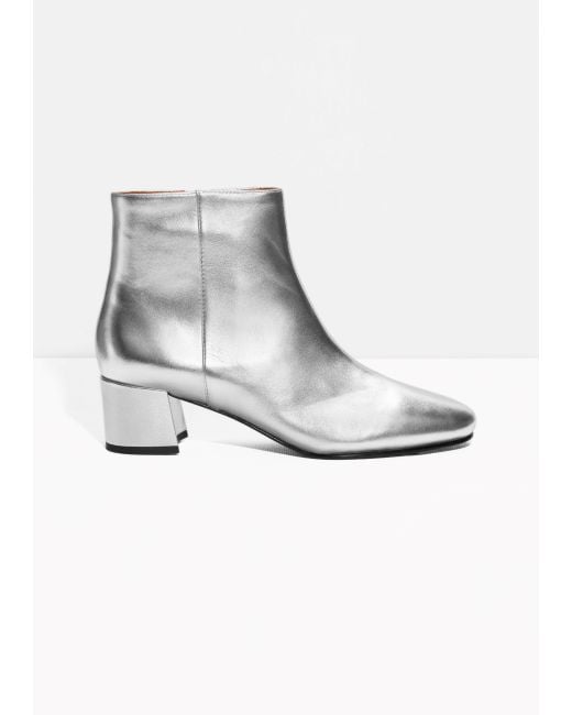 Silver ankle boots clearance uk