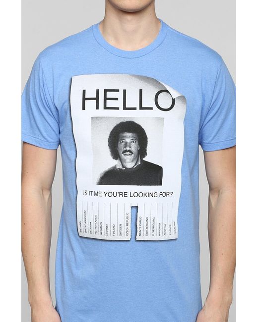 Urban Outfitters Blue Hello Lionel Richie Tee for men