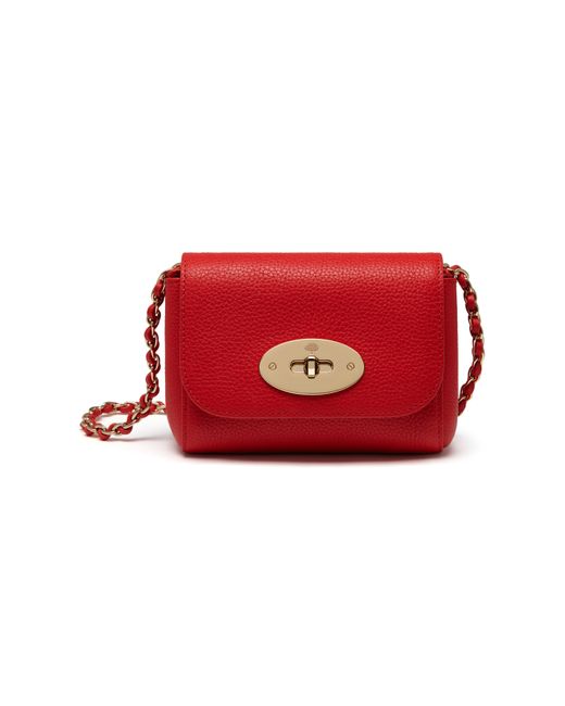 Mulberry Red Mini Lily Grained Leather Shoulder Bag