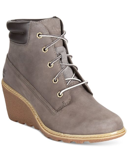 Timberland Women's Earthkeepers Amston Wedge Booties in Gray | Lyst