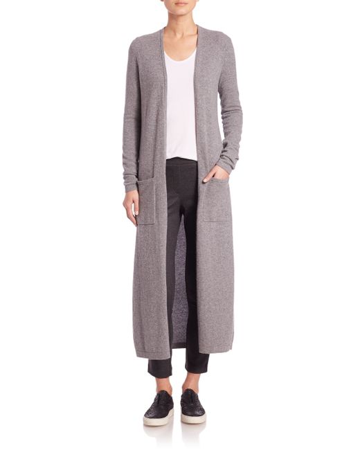 Theory Torina Long Cashmere Duster Cardigan in Gray | Lyst