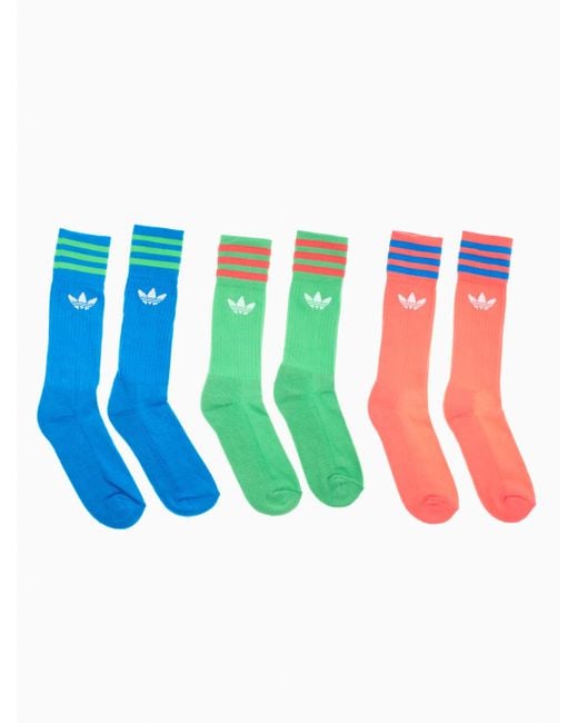 adidas Originals Cotton Solid Crew Socks for Men | Lyst