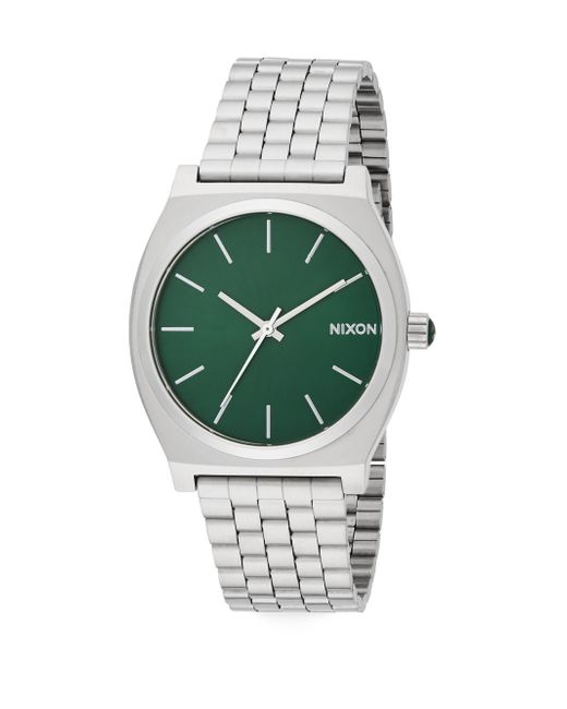 Nixon Green Time Teller Stainless Steel Watch